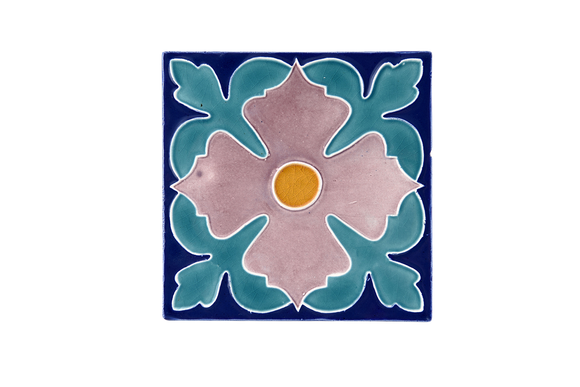 Art Nouveau Navy Large Flower Large