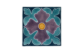 Art Nouveau Teal Large Flower Large