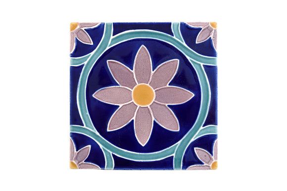 Art Nouveau Navy Daisy (Turquoise) Large