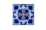 Art Nouveau Navy Royal Flower Large