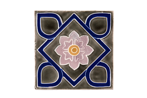 Art Nouveau Grey Square Flower XL